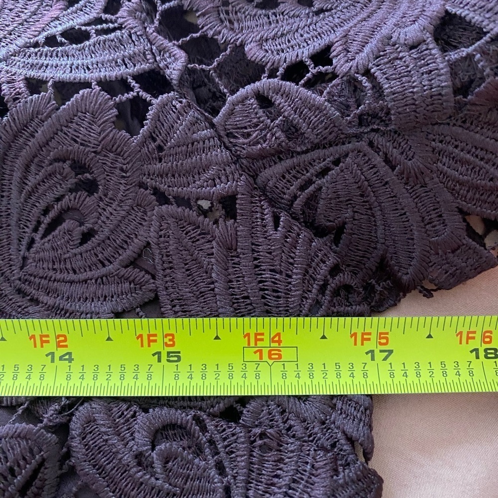 LOFT Women's Sz 2 Wine Burgundy Lace Shift Dress Cocktail Party 3/4 Sleeve - Picture 9 of 9